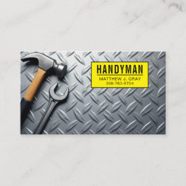 Tarjeta De Visita Handyman - Fondo Metalizado industrial con herrami