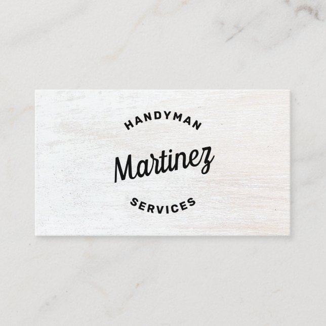 Tarjeta De Visita Handyman Home Improvement Wood Business Card (Anverso)