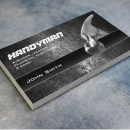 Tarjeta De Visita Handyman Home Reparation Profesional Hammer Grunge