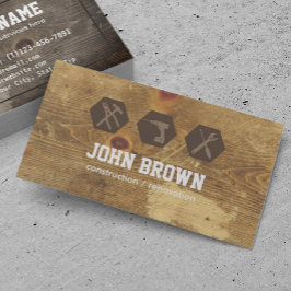 Tarjeta De Visita Handyman Professional Construction Carpentry WOOD