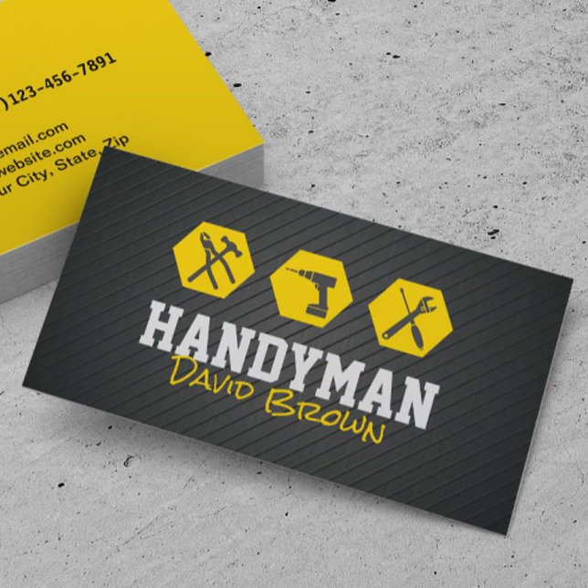 Tarjeta De Visita Handyman Professional House Reparation Service Gol (Subido por el creador)