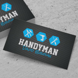 Tarjeta De Visita Handyman Professional House Repare el Blue Metaliz