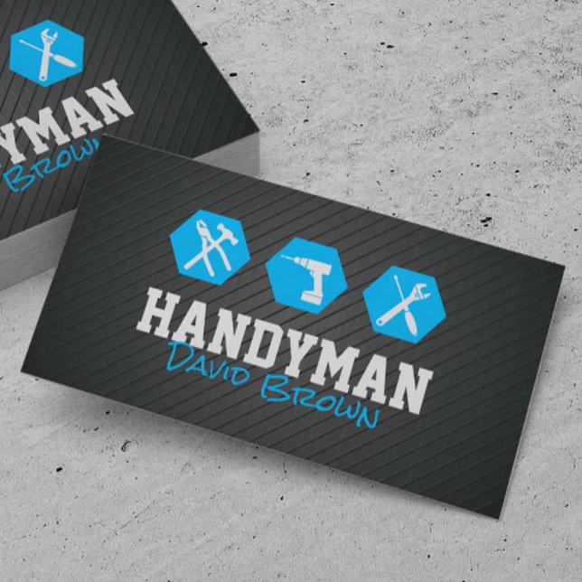 Tarjeta De Visita Handyman Professional House Repare el Blue Metaliz (Subido por el creador)