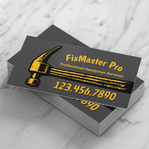 Tarjeta De Visita Handyman Reparation Service Big Hammer Fix Master