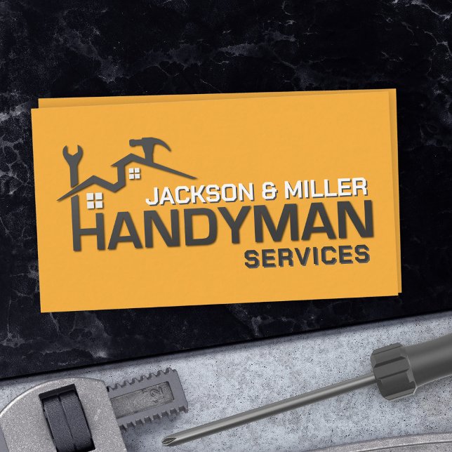 Tarjeta De Visita Handyman Services Guay Simple (Subido por el creador)