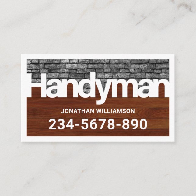 Tarjeta De Visita Handyman Signage Frame Renovation (Anverso)