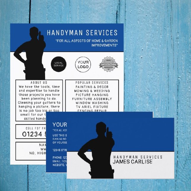 Tarjeta De Visita Handyman Silhouette (Subido por el creador)
