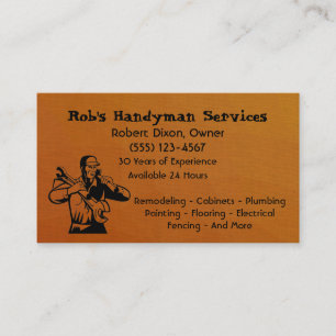 Tarjeta De Visita Handyman simple marrón