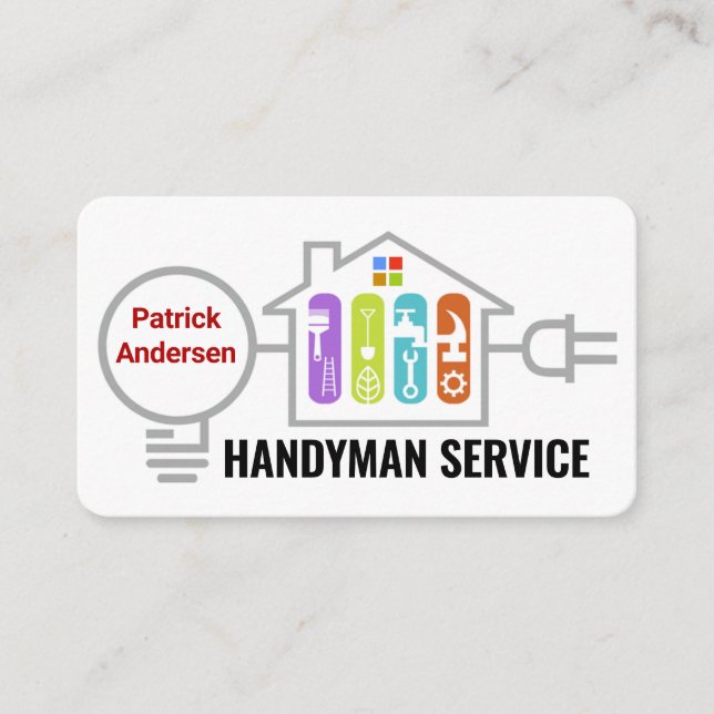 Tarjeta De Visita Handyman Tools Inside Home Electrical Wiring (Anverso)