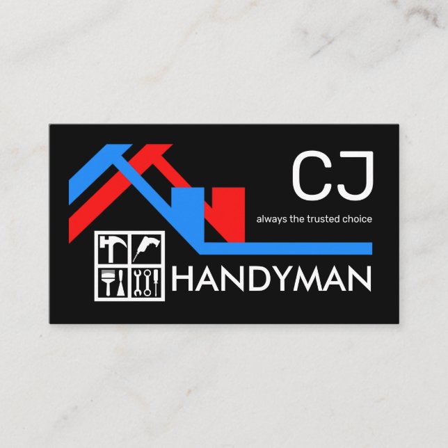 Tarjeta De Visita Handyman Window Frame Building Repairs (Anverso)
