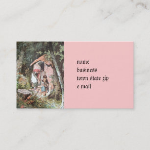 Tarjeta De Visita Hansel y Gretel y la bruja en la puerta