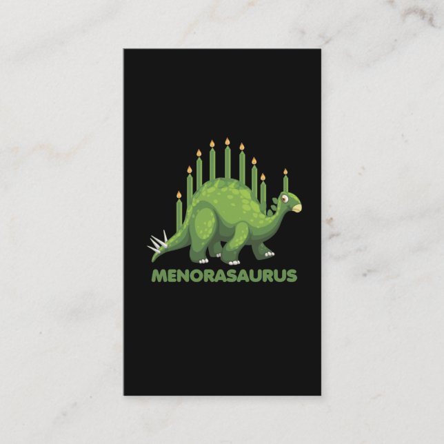 Tarjeta De Visita Hanukkah Dinosaur Menorah Jew (Anverso)