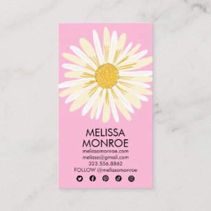 Tarjeta De Visita Happy Daisy ilustró los iconos de los medios socia