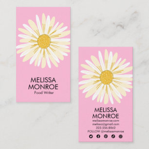Tarjeta De Visita Happy Daisy ilustró los iconos de los medios socia