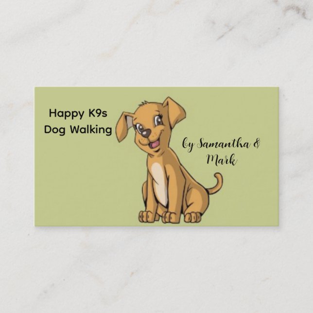 Tarjeta De Visita Happy Dog Walking Service (Anverso)