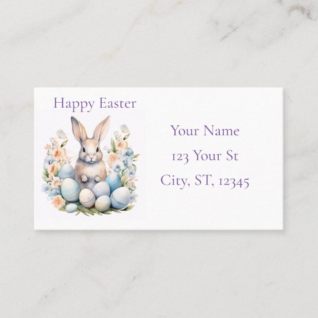 Tarjeta De Visita Happy Easter Bunny Basket Thunder_Cove (Anverso)