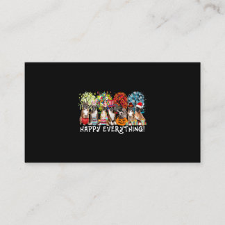 Tarjeta De Visita Happy Everything Boxer Dog Seasons All Year Tree L