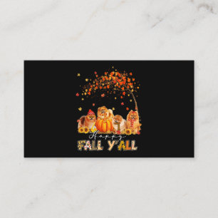 Tarjeta De Visita Happy Fall Yall Pomeranian Autumanian Lover Pumpki