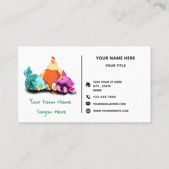 Tarjeta De Visita Happy Farm Funny Business Card (Reverso)