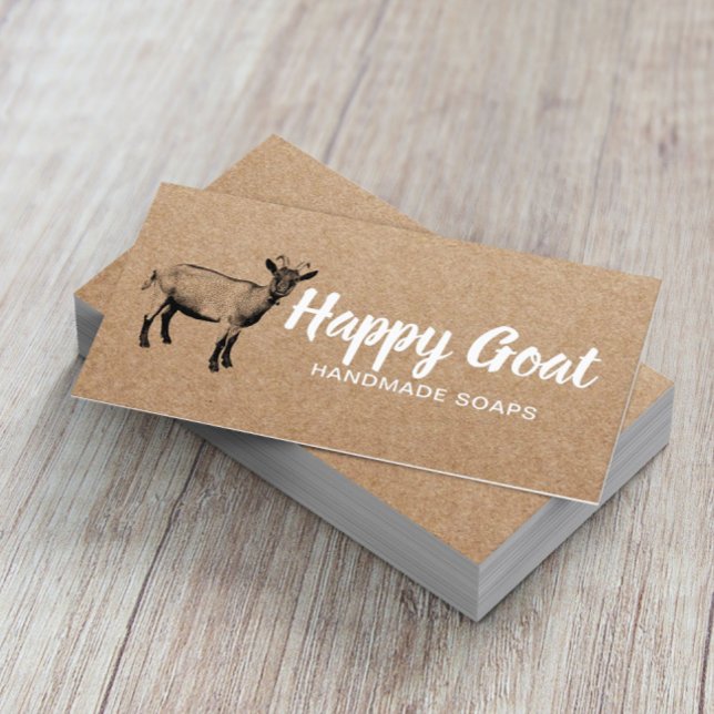 Tarjeta De Visita Happy Farm Handmade Goat Leche Soaps Rústico Kraft (Subido por el creador)