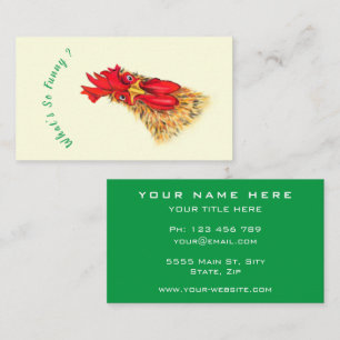 Tarjeta De Visita Happy Farm Rooster Funny Business Card