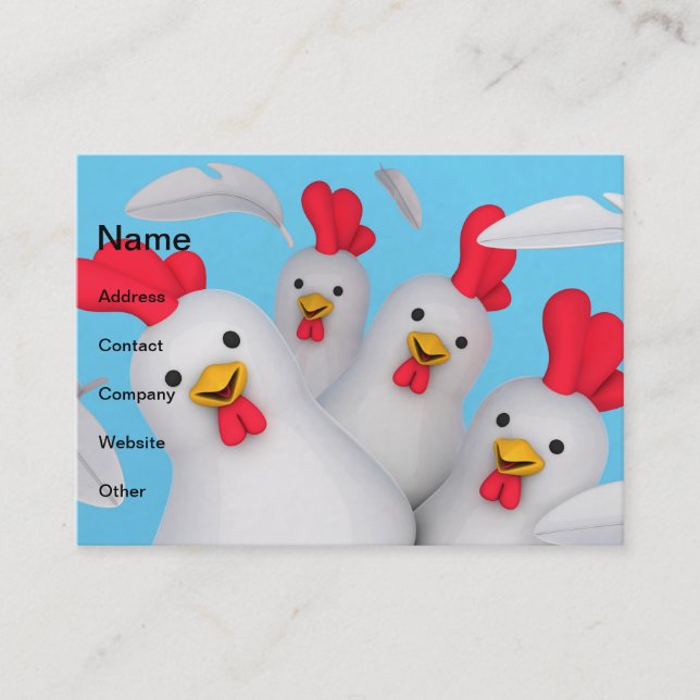 Tarjeta De Visita Happy hen clipart (Anverso)