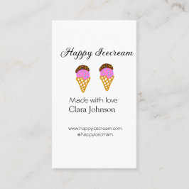Tarjeta De Visita Happy Icecream add name website social media