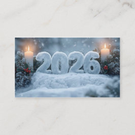 Tarjeta De Visita happy new year 2026 frosty elegant business card