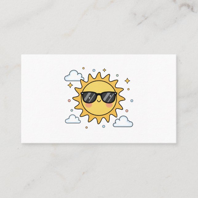 Tarjeta De Visita Happy Smiling Sun Cartoon - Minimalist Kawaii Suns (Anverso)
