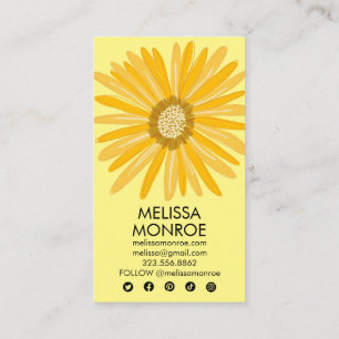 Tarjeta De Visita Happy Yellow Daisy ilustró los iconos de los medio