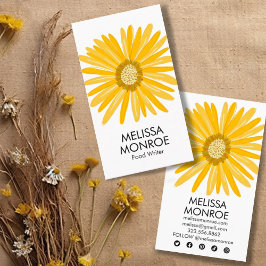 Tarjeta De Visita Happy Yellow Daisy ilustró los iconos de los medio