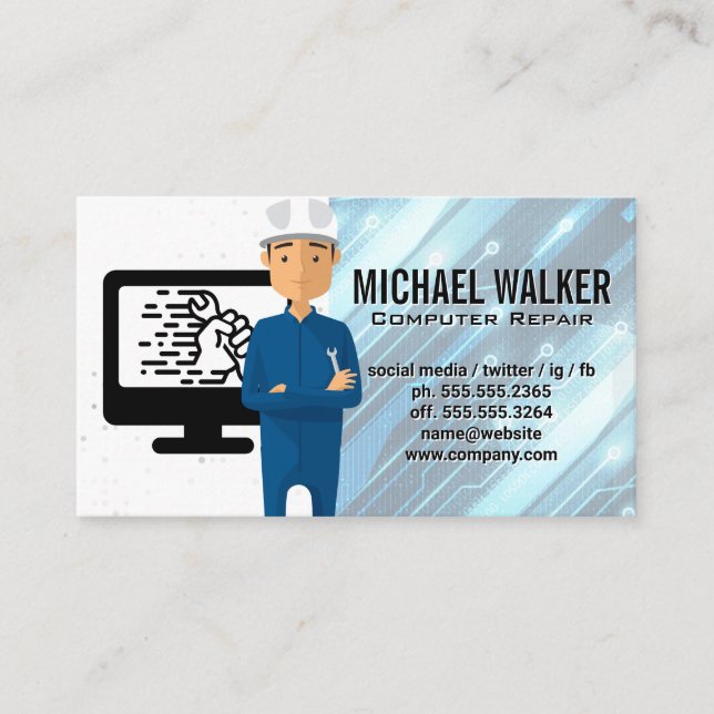 Tarjeta De Visita Hardware informático | Técnico técnico (Anverso)