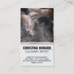 Tarjeta De Visita Harina   Chef Rolling Dough