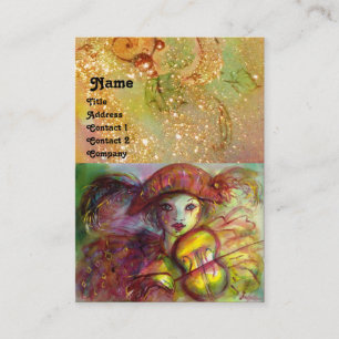 Tarjeta De Visita HARLEQUIN, chispas rojo marrón del verde amarillo