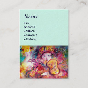 Tarjeta De Visita HARLEQUIN Y COLUMBINA Música, Decoración,Teatro Ar