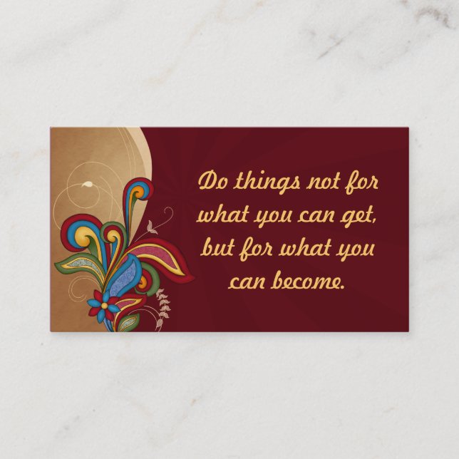 Tarjeta De Visita Harmony Swirl Affirmation/Tarjetas de visita (Anverso)