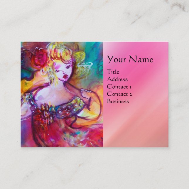 Tarjeta De Visita HARMONY TRIO SPRING CONCERT MONOGRAM ,Negro Pink (Anverso)