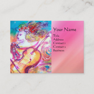 Tarjeta De Visita HARMONY TRIO SPRING CONCERT MONOGRAM ,Negro Pink