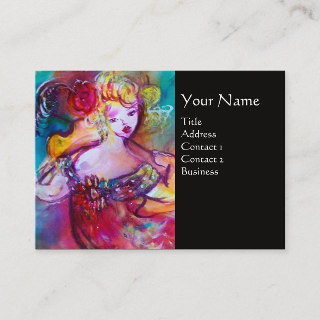 Tarjeta De Visita HARMONY TRIO SPRING CONCERT MONOGRAM ,Negro Pink (Anverso)