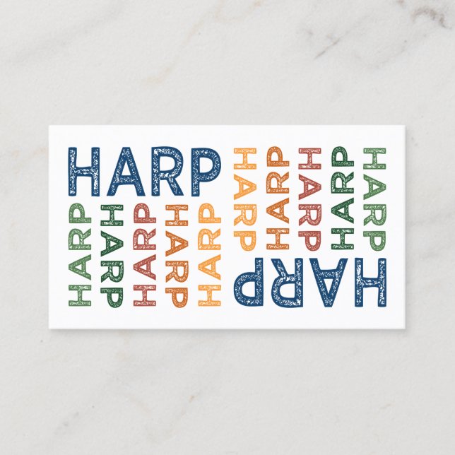 Tarjeta De Visita Harp Colorful (Anverso)