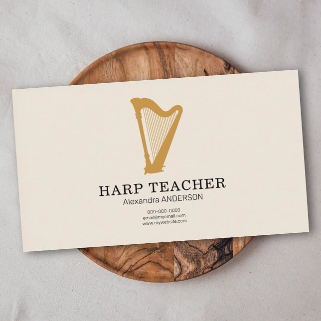 Tarjeta De Visita Harp Teacher (Harp Teacher Business Card)