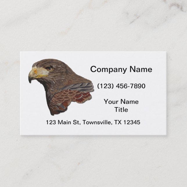 Tarjeta De Visita Harris Hawk Faux Embroidery (Anverso)