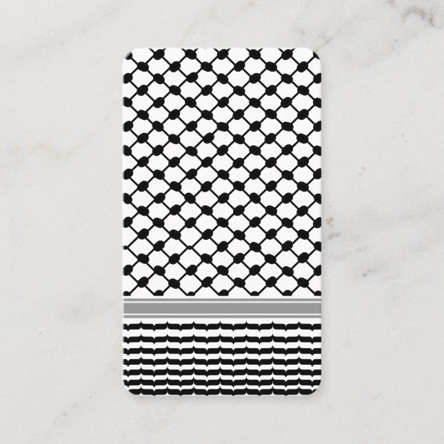 Tarjeta De Visita Hatta Keffiyeh Kufiya Folk Palestino (Patrón 2) (Anverso)