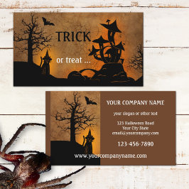 Tarjeta De Visita Haunted House Halloween Party Business Card