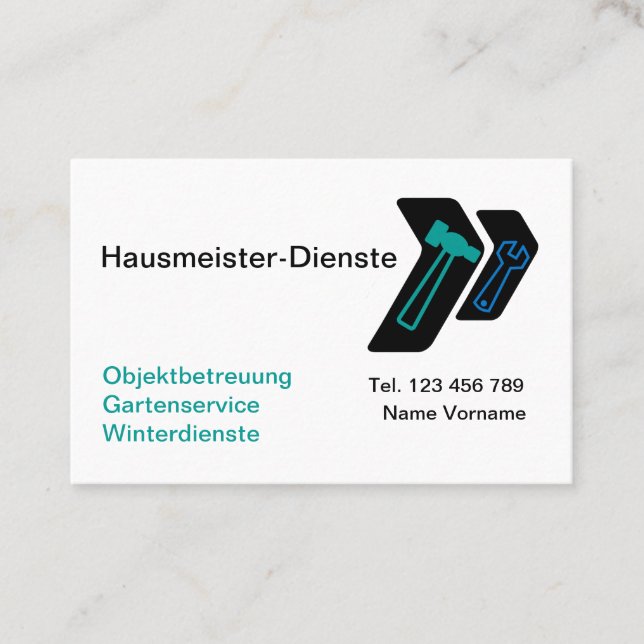 Tarjeta De Visita Hausmeister Dienste (Anverso)