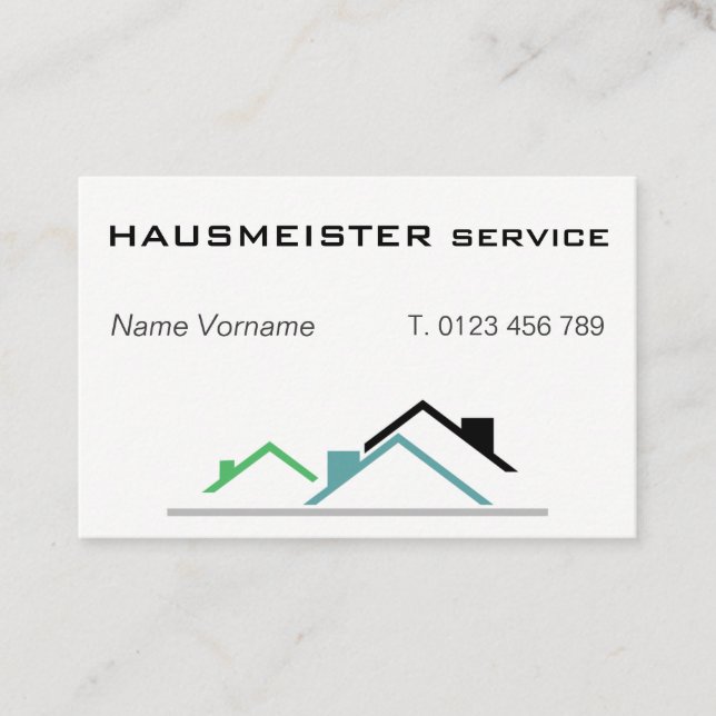 Tarjeta De Visita hausmeisterservice servicio conserje (Anverso)