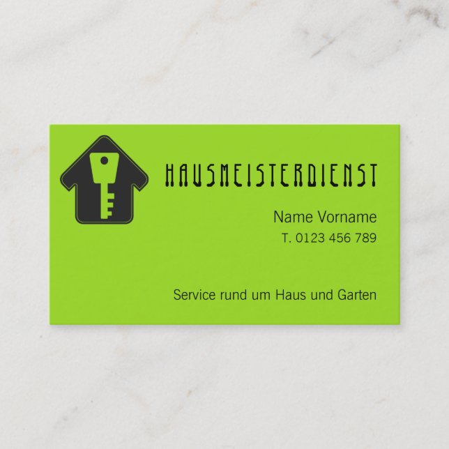 Tarjeta De Visita hausmeisterservice servicio conserje (Anverso)