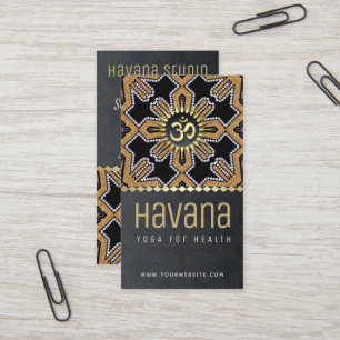Tarjeta De Visita Havana Yoga Studio Black Gold Business Card