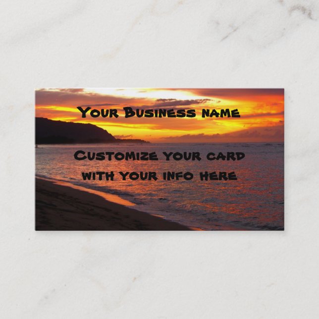 Tarjeta de visita Hawái Sunset (Anverso)