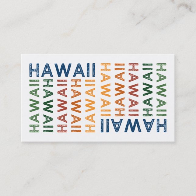 Tarjeta De Visita Hawaii Cute Colorful (Anverso)